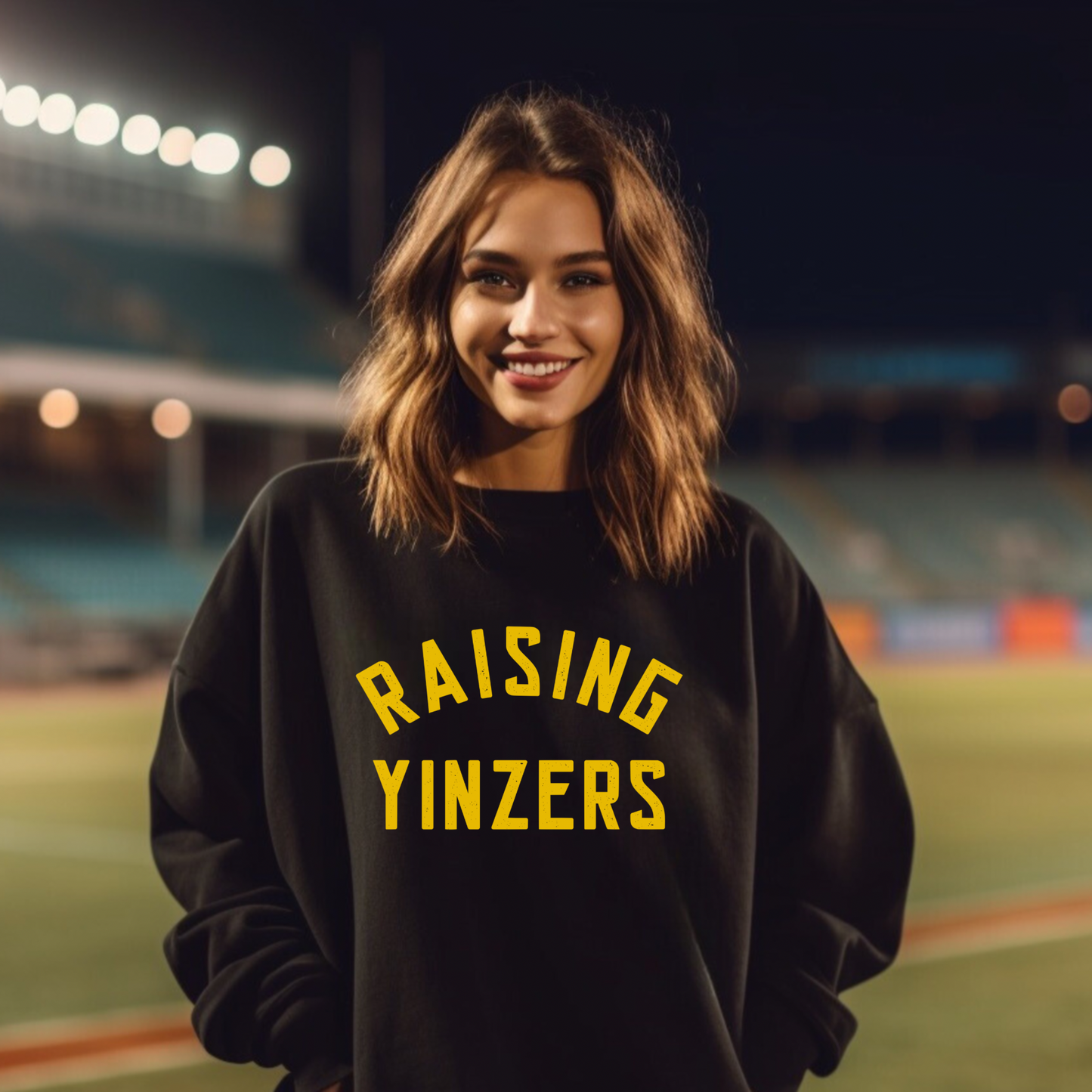 RAISING YINZERS®  BLACK + YELLOW PULLOVER