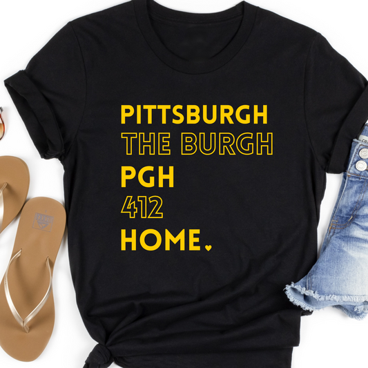 PGH= HOME 💛 ADULT TEE