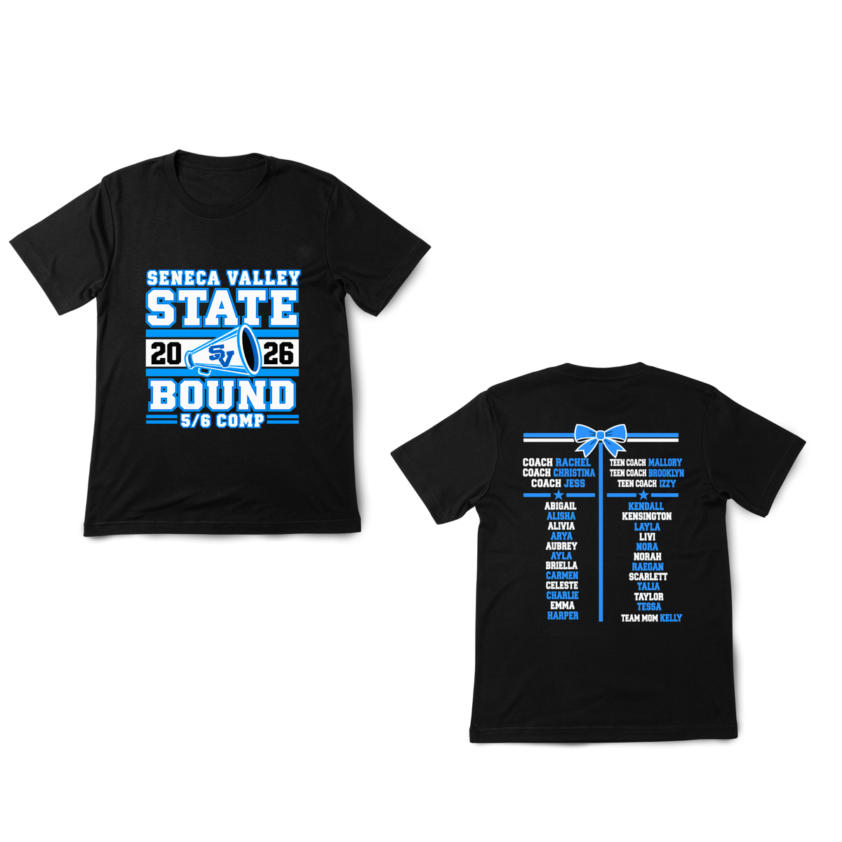 💙 SENECA VALLEY 🖤COMPETITION TSHIRT AND HOODIE OPTIONS 🏆