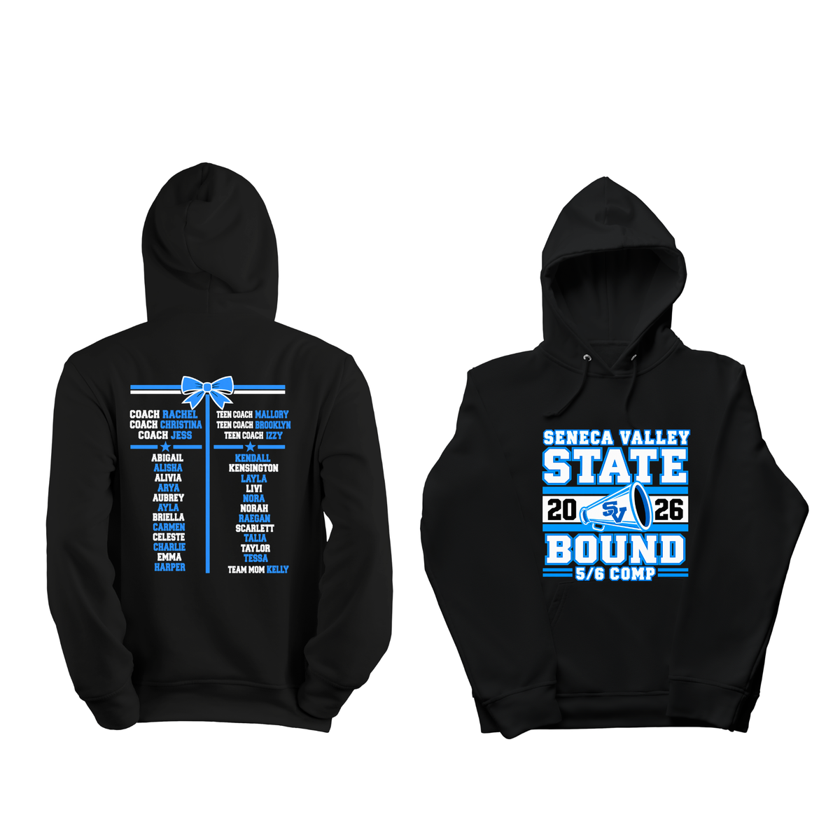 💙 SENECA VALLEY 🖤COMPETITION TSHIRT AND HOODIE OPTIONS 🏆